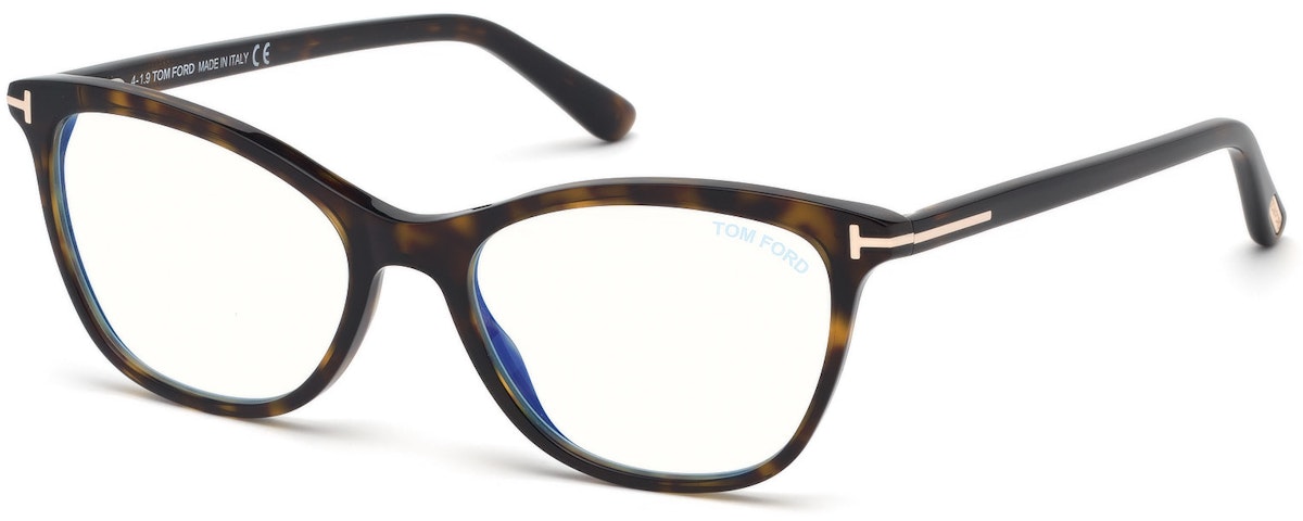 Shiny Classic Dark Havana, Rose Gold/ Blue Block Lenses
