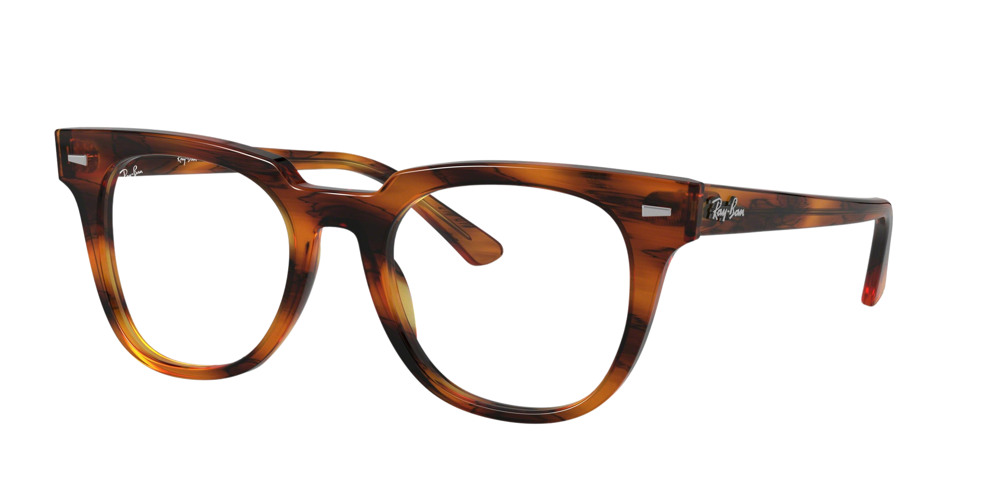 Ray-Ban RX5377 square eyeglasses in Stripped Red Havana