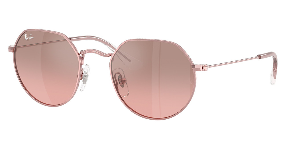 Ray-Ban RJ9565S JUNIOR JACK round sunglasses in Light Pink/Pink Mirror Silver Gradient