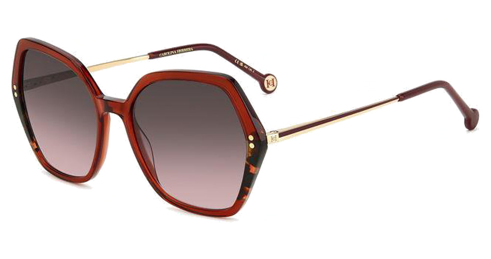 Carolina Herrera HER 0185/S irregular sunglasses in Burgundy Havn/Brown Pink Shaded