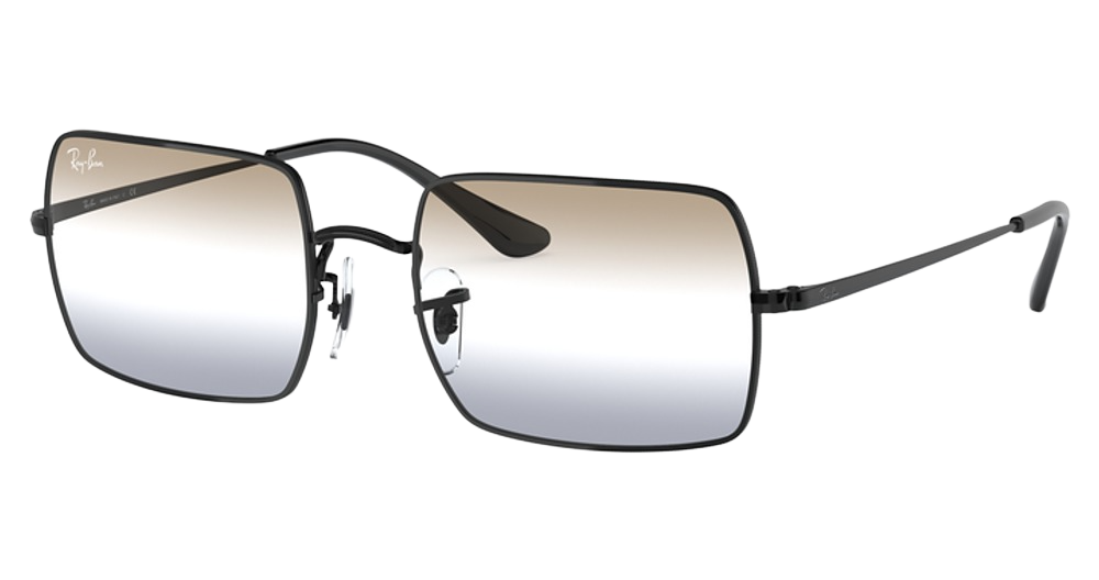 Ray-Ban RB1969 RECTANGLE square sunglasses in Black/Clear Gradient Brown