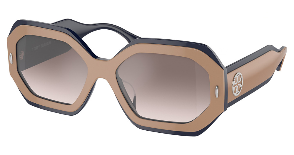 NAVY BEIGE LAM / CLEAR GRAD GREY MIRROR SILVER