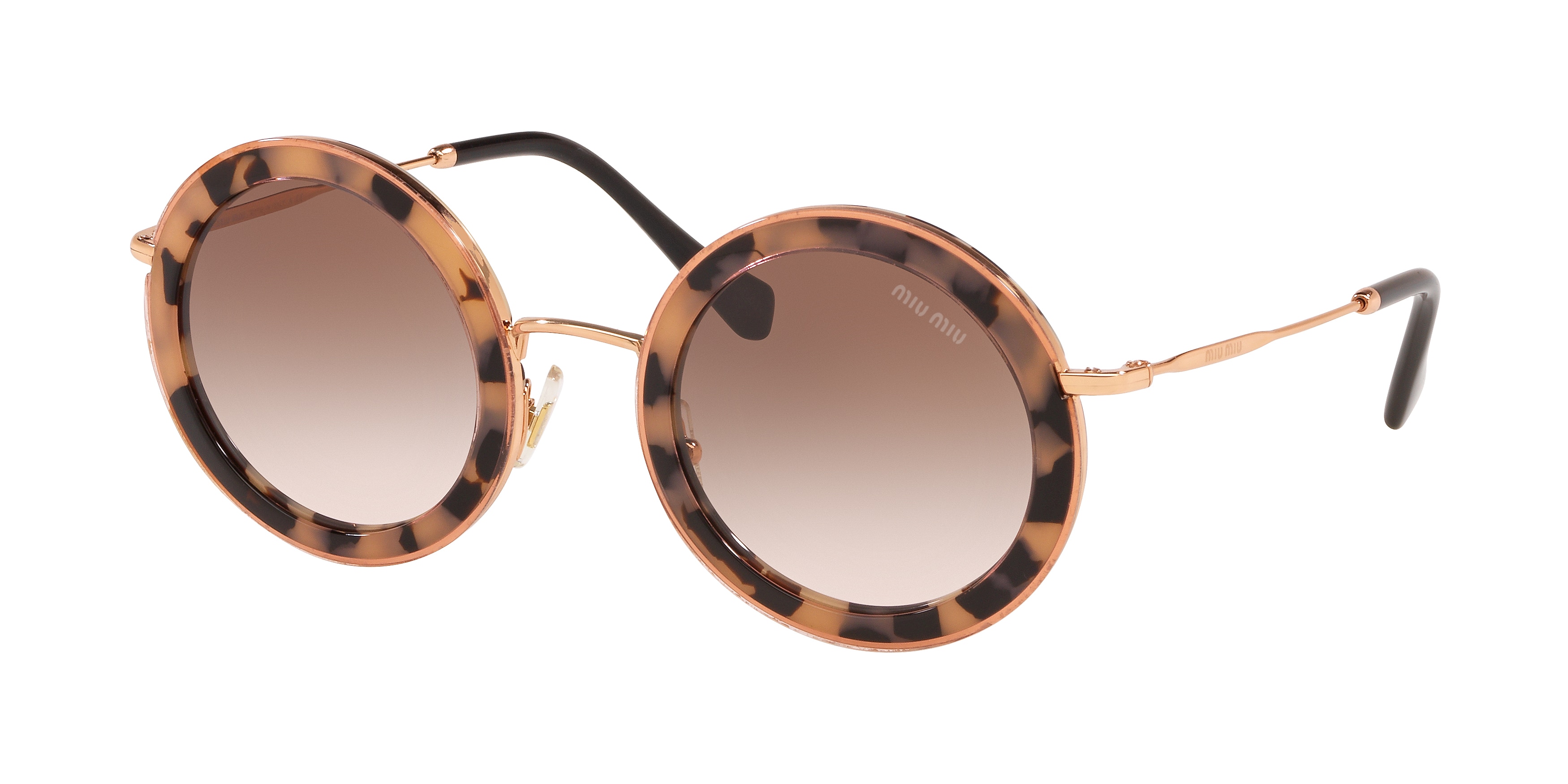 Miu Miu MU 59US round sunglasses in Pink Havana