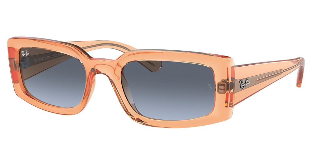 Ray-Ban RB4395F KILIANE rectangle sunglasses in Transparent Orange/Blue Gradient Grey