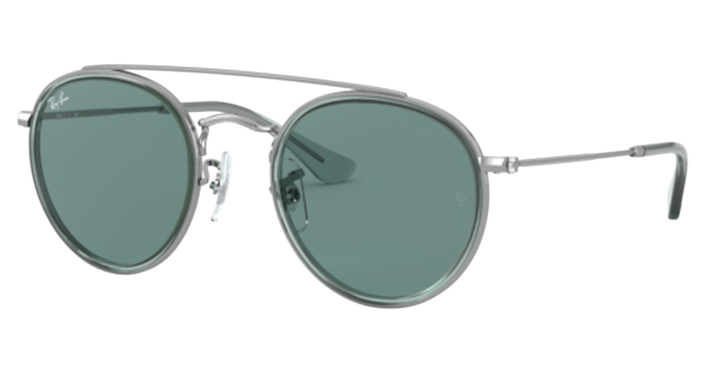 Ray-Ban RJ9647S aviator sunglasses in Light Blue on Gunmetal/Petrol Green