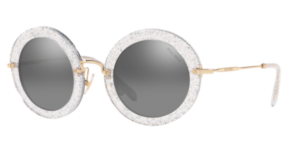 Miu Miu MU 13NS round sunglasses in Glitter Silver/Grey Mirror Silver Gradient?