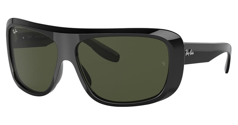 Ray-Ban RB2196 square sunglasses in Black/Green