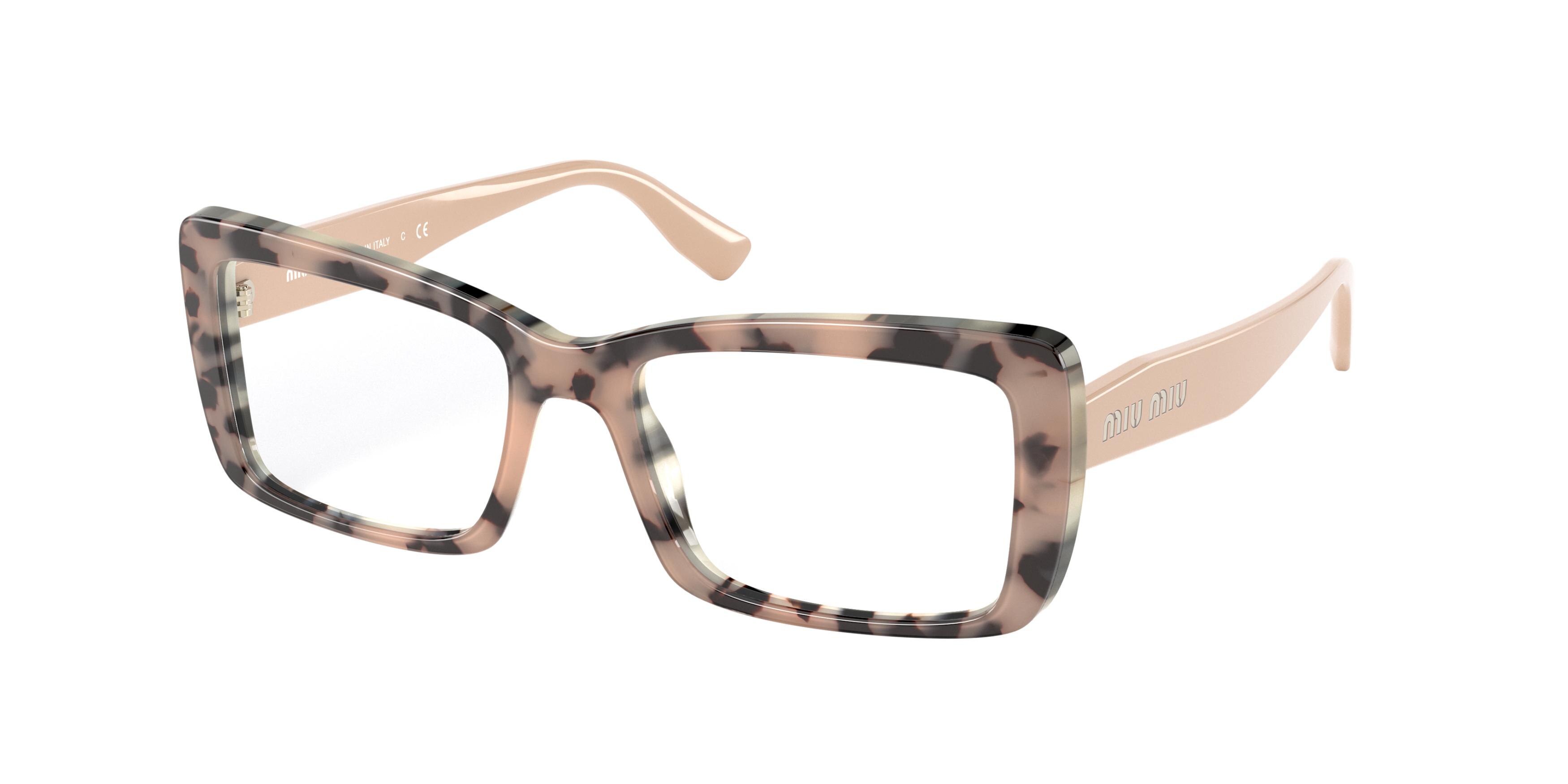 Miu Miu MU 03SV rectangle eyeglasses in Havana Pink Top Pink