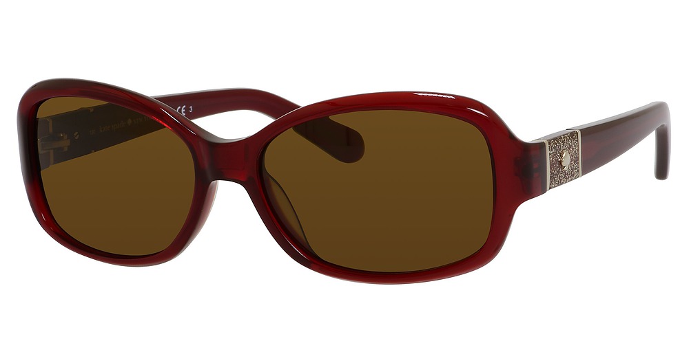 Kate Spade Cheyenne/P/S rectangle sunglasses in Milky Red/Brown Polarized