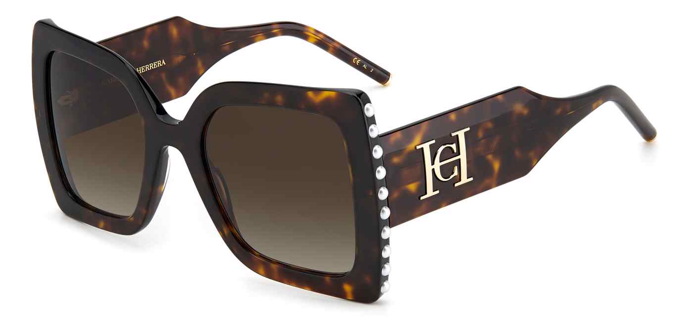 Carolina Herrera CH-0001/S square sunglasses in Havana