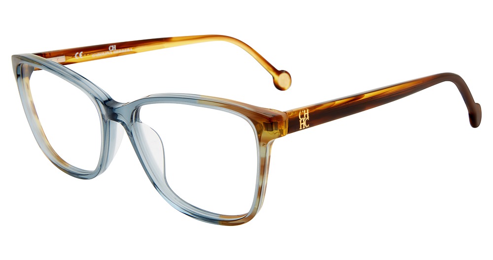 Carolina Herrera VHE717K square eyeglasses in Blue Brown 0844