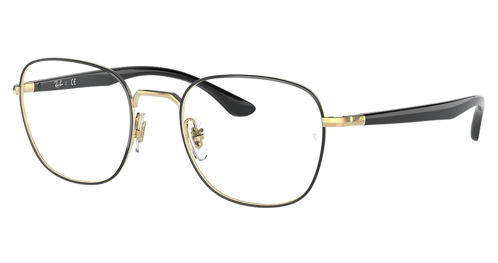 Ray-Ban RX6477 square eyeglasses in Black on Arista