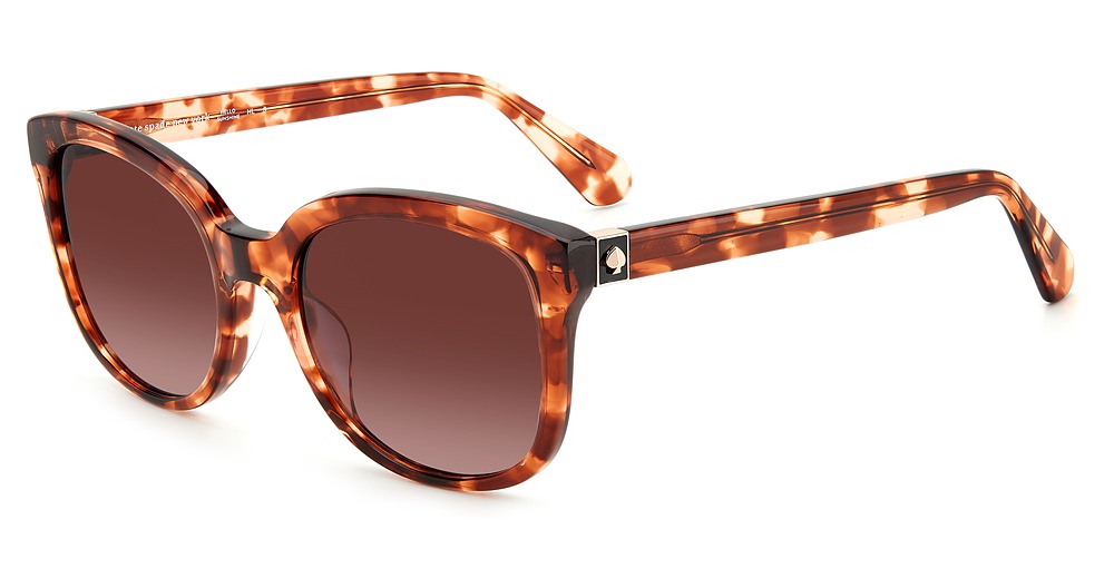 Kate Spade GWENITH/S rectangle sunglasses in Pink Havana/Burgundy Shaded