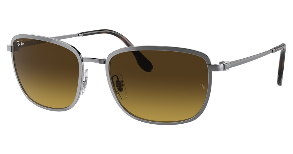Ray-Ban RB3705 round sunglasses in Gunmetal/Brown Gradient