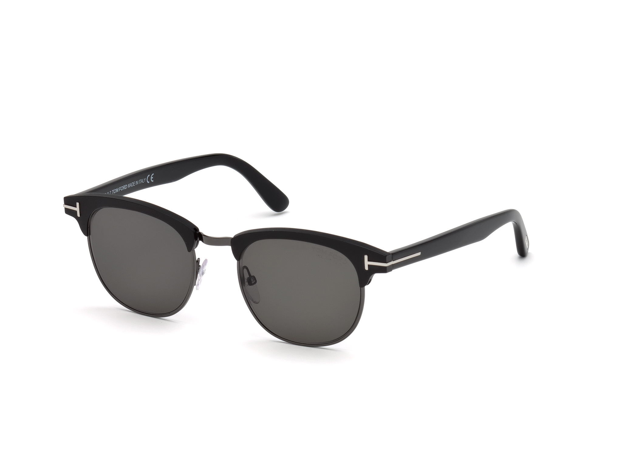 Matte Black, Gunmetal, Shiny Black Temples/ Polarized Smoke Lenses
