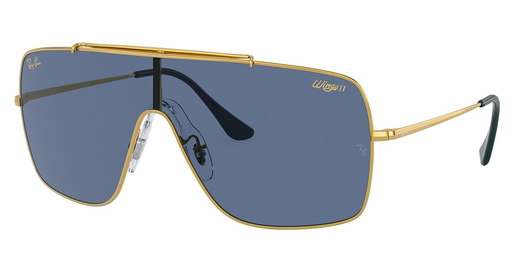 Ray-Ban RB3697 WINGS II aviator sunglasses in Legend Gold/Dark Blue