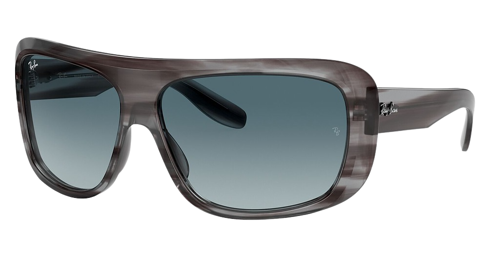 Ray-Ban RB2196 square sunglasses in Striped Grey/Blue Gradient Grey