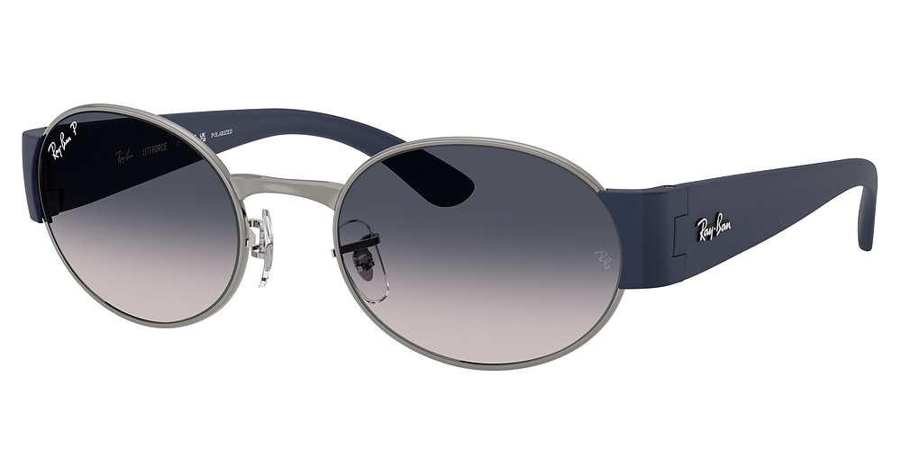 Ray-Ban RB3770 round sunglasses in Gunmetal/Blue Gradient Polarized