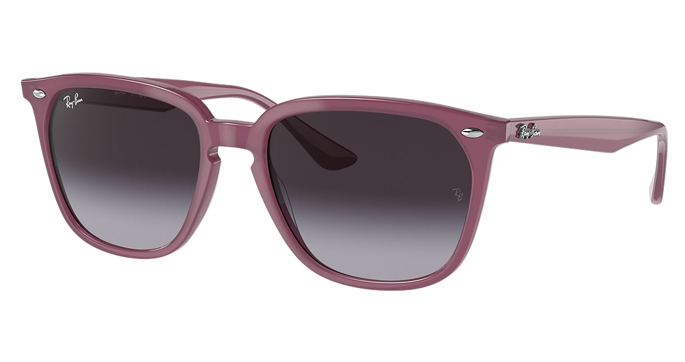 Ray-Ban RB4362F round sunglasses in Opal Violet/Grey Gradient Dark Blue