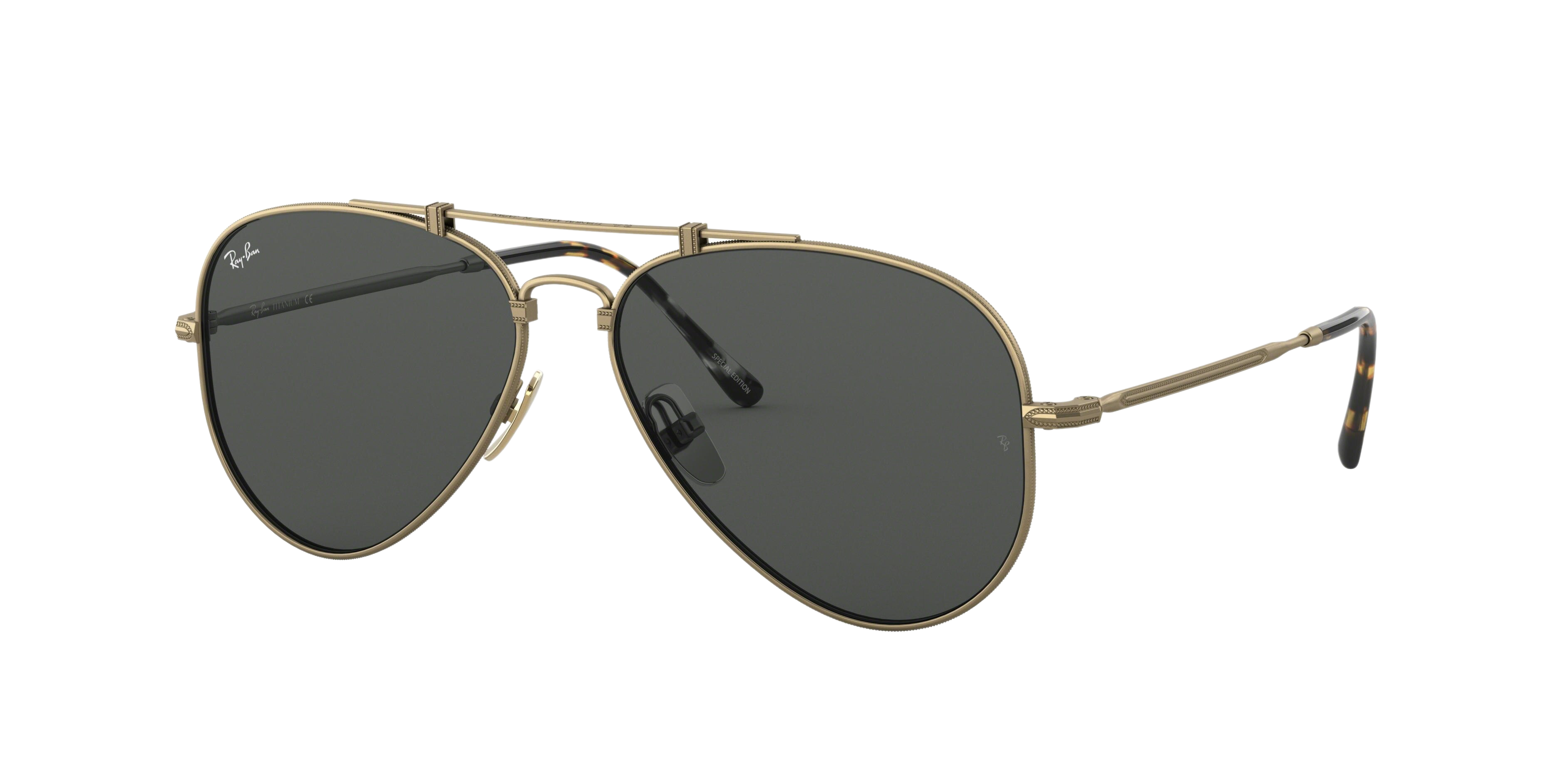 Ray-Ban RB8125 round sunglasses in Demi Gloss Antique Gold