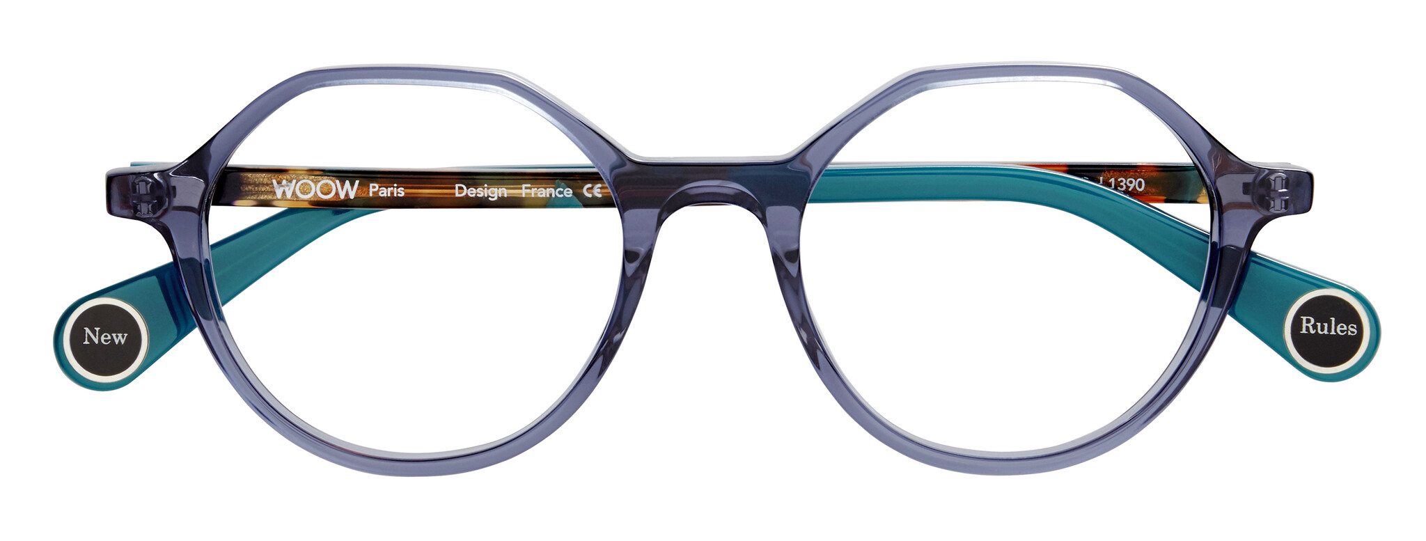 Transparent blue grey