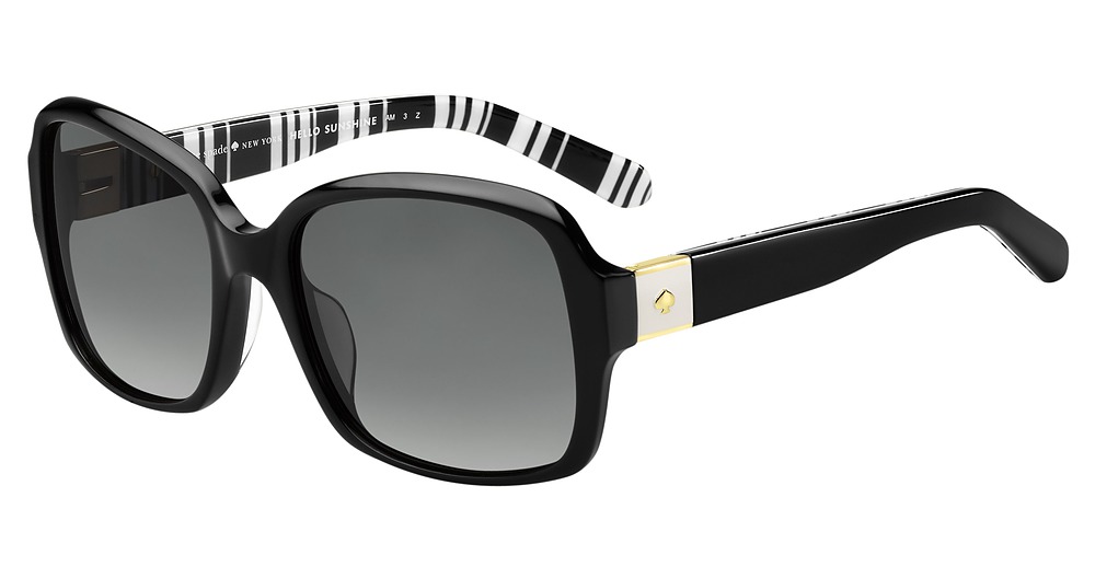 Kate Spade Annora/P/S rectangle sunglasses in Black Patrn Black/Grey Sf Pz
