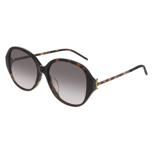 Saint Laurent SL M48S_B/K round sunglasses in Havana