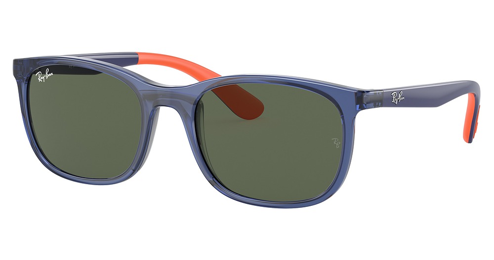 TRANSP BLUE ON RUBBER OR / DARK GREEN
