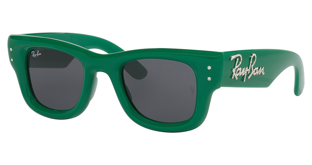 Ray-Ban RB4940B WAYFARER PUFFER square sunglasses in Green With Strass/Ultra Black