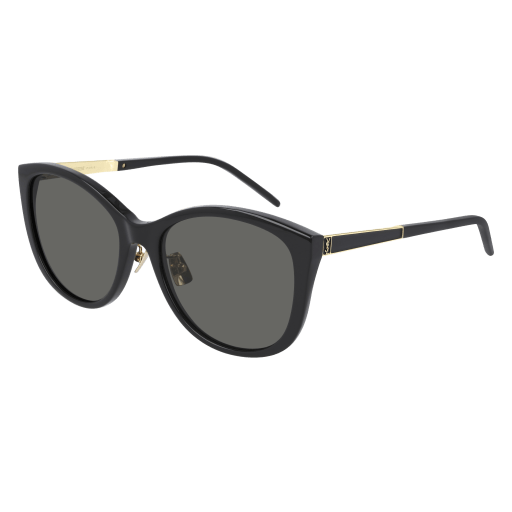 Saint Laurent SL M71/K round sunglasses in Black Gold Grey/Grey