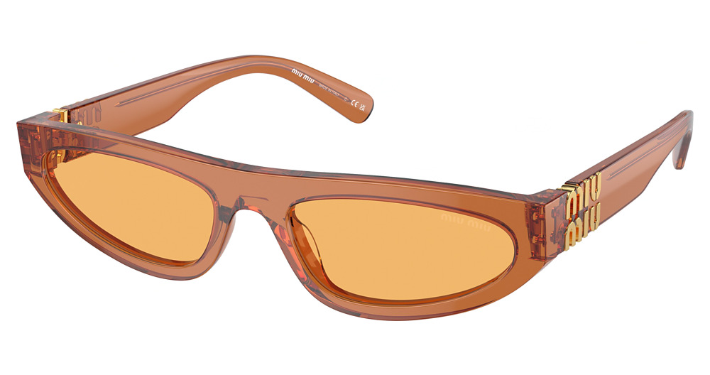 Miu Miu MU 07ZS round sunglasses in Caramel Trapsarent/Yellow