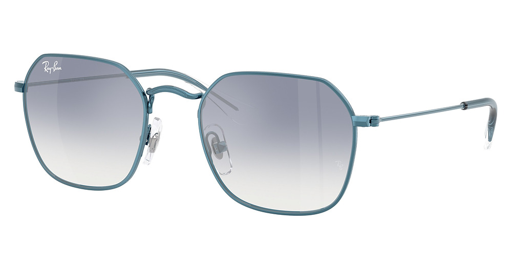 Ray-Ban RJ9594S irregular sunglasses in Light Blue/Clear Gradient Blue Mir Silver