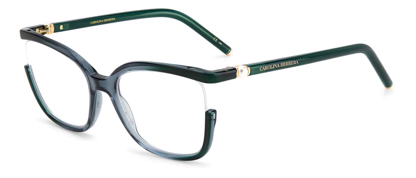Carolina Herrera CH-0004 square eyeglasses in Grey Teal