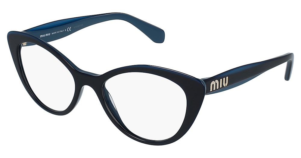 Miu Miu MU 01RV CORE COLLECTION aviator eyeglasses in Blue/Top Opal Blue