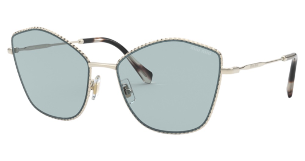 Miu Miu MU 60VS CORE COLLECTION cateye sunglasses in Pale Gold/Light Blue