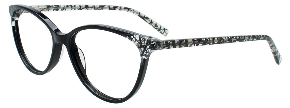 Black & Black Print Pattern on Crystal