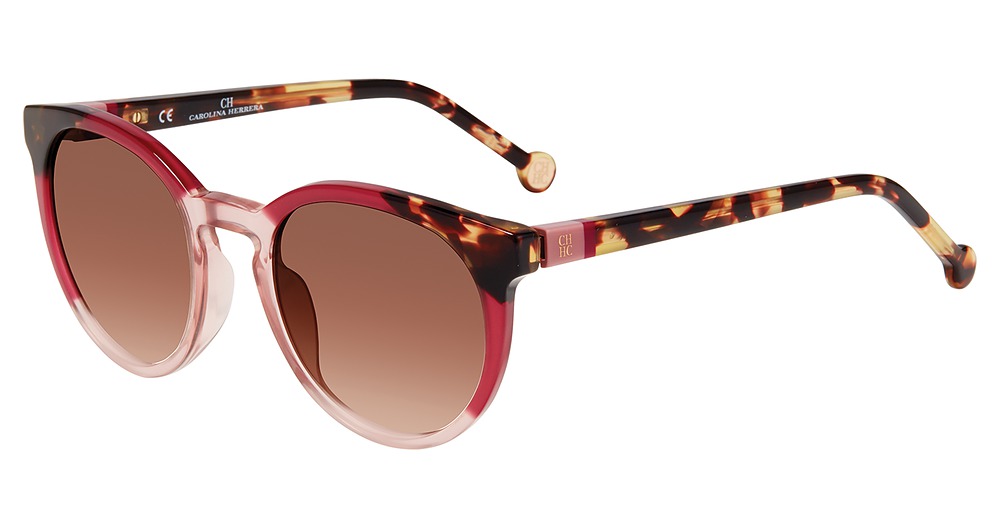 Carolina Herrera SHE845W round sunglasses in Rose Tortoiise 0776