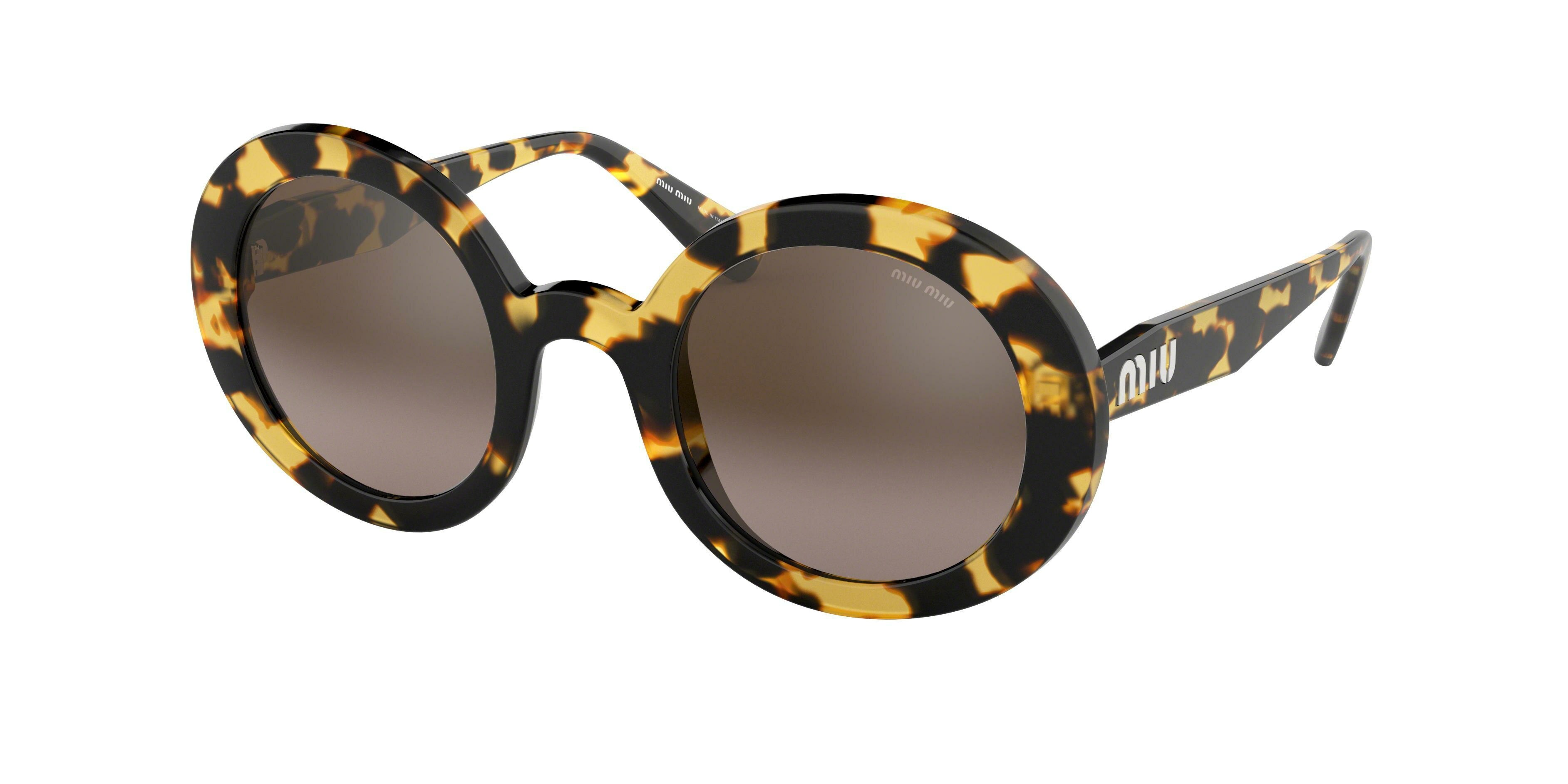 Miu Miu MU 06US round sunglasses in Light Havana