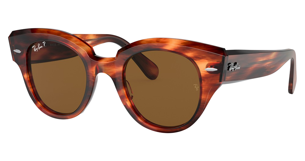 Ray-Ban RB2192F cateye sunglasses in Striped Havana/Polarized Brown
