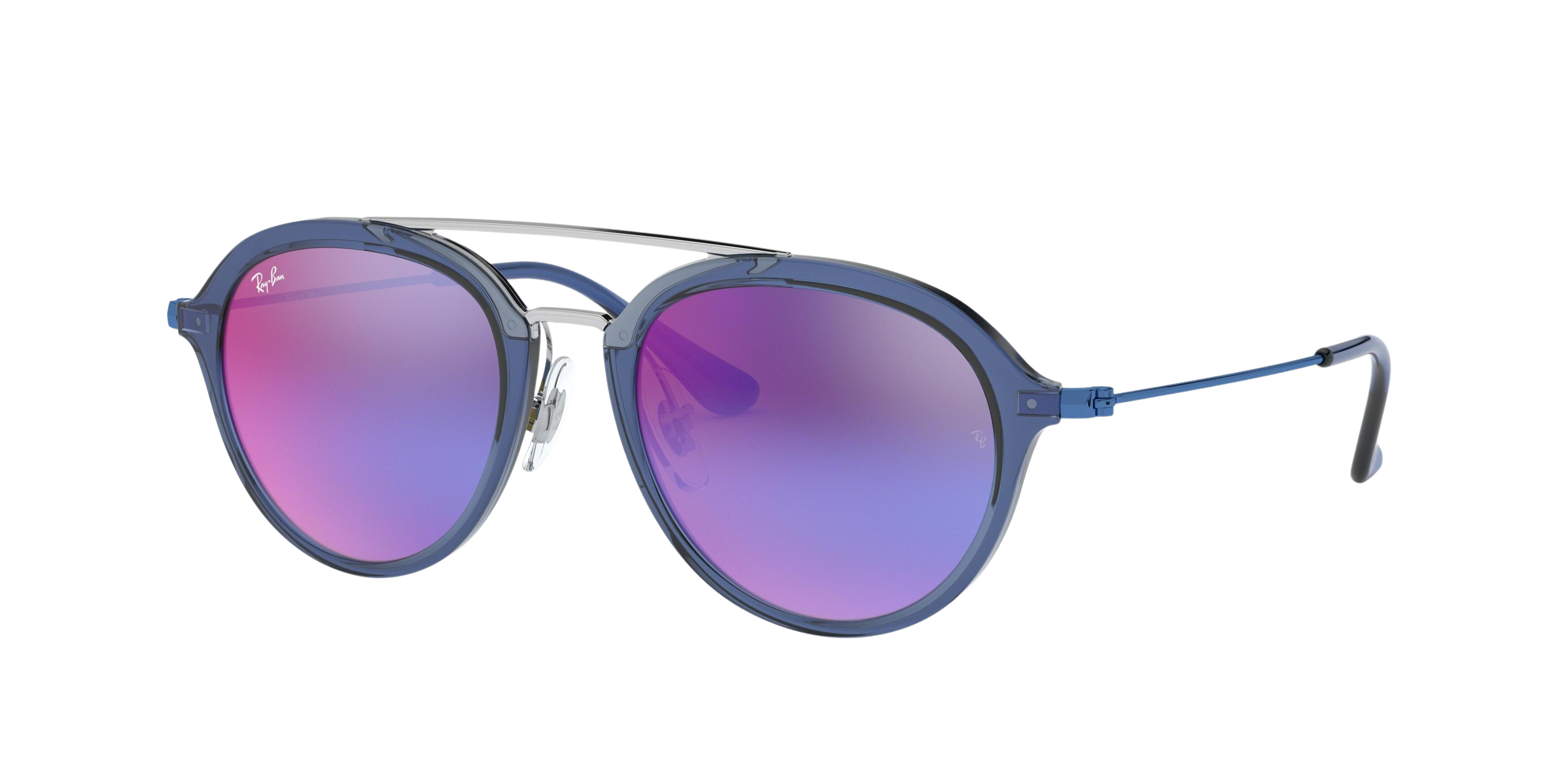 Ray-Ban RJ9065S round sunglasses in Transparent Blue
