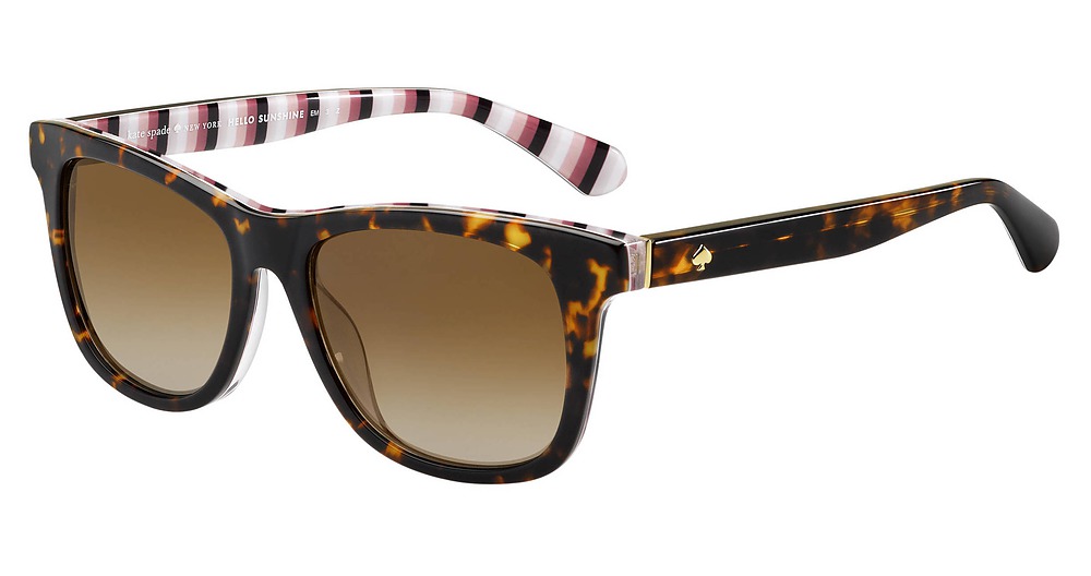 Kate Spade Charmine/S rectangle sunglasses in Havana Pttrn/Brown Grad Polz