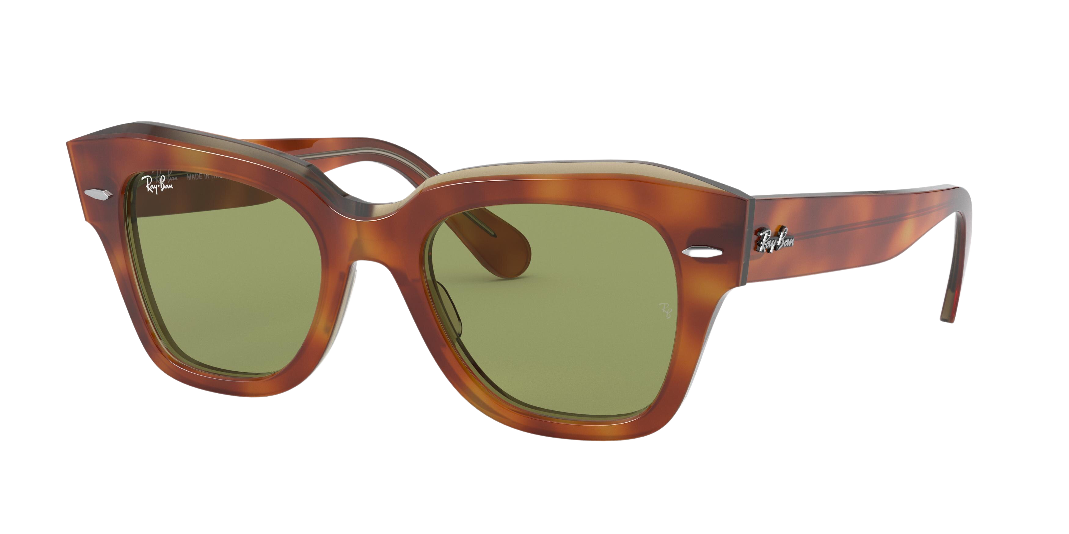 Ray-Ban RB2186 square sunglasses in Top Tortoise/Transparent Beige