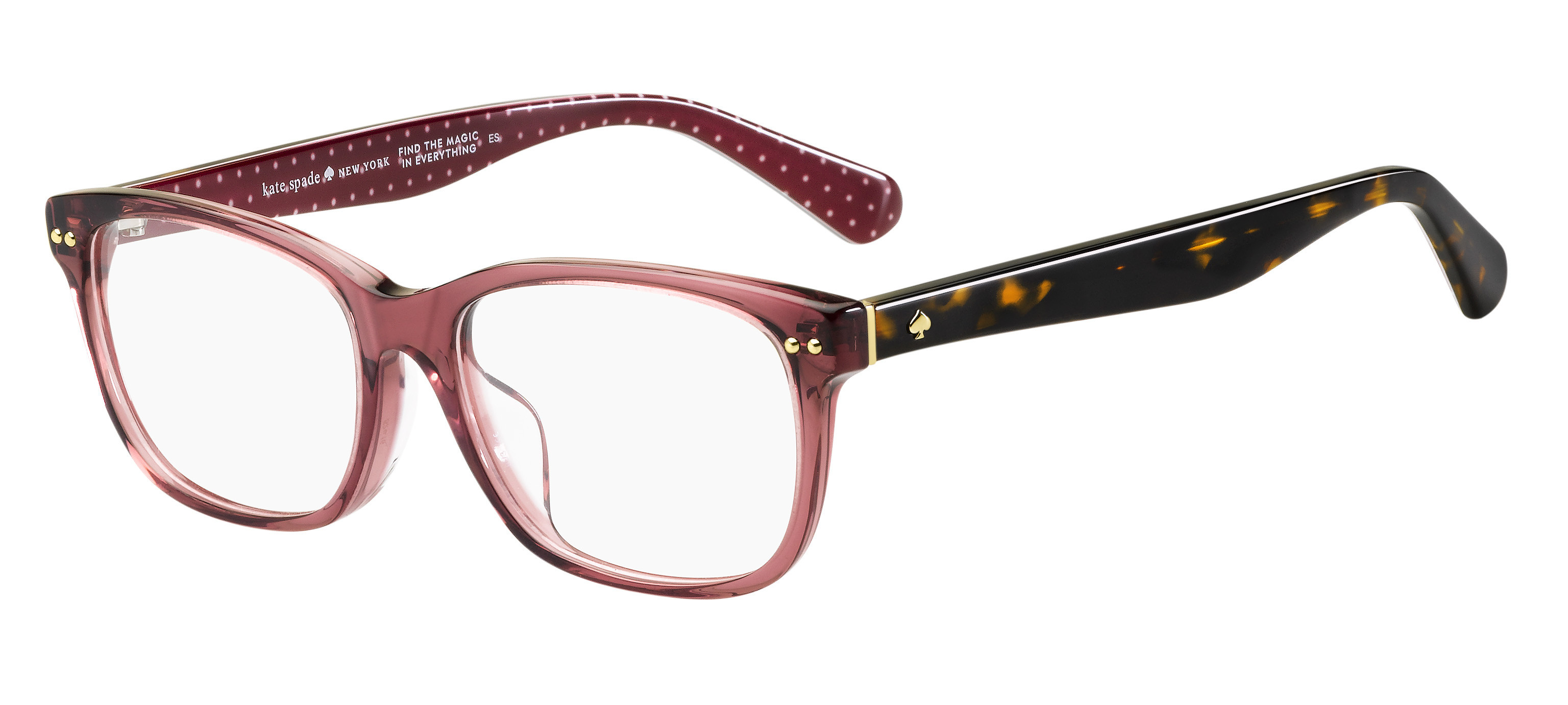 Kate Spade Cailin/F square eyeglasses in Burgundy Havana