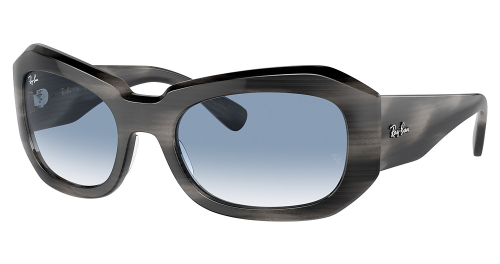 Ray-Ban RB2212 BEATE sunglasses in Striped Grey/Clear Gradient Blue