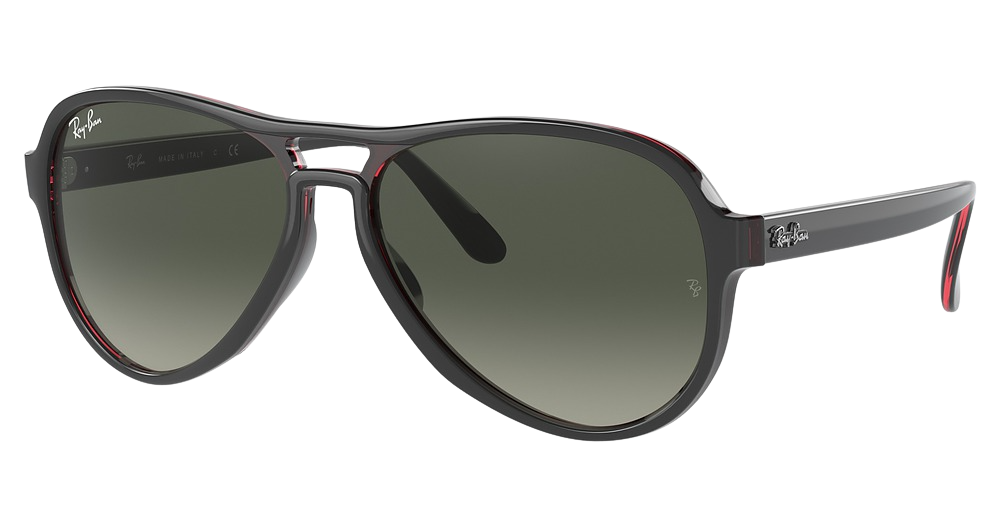 Ray-Ban RB4355 VAGABOND aviator sunglasses in Grey Transparent Red Gre/Grey Gradient