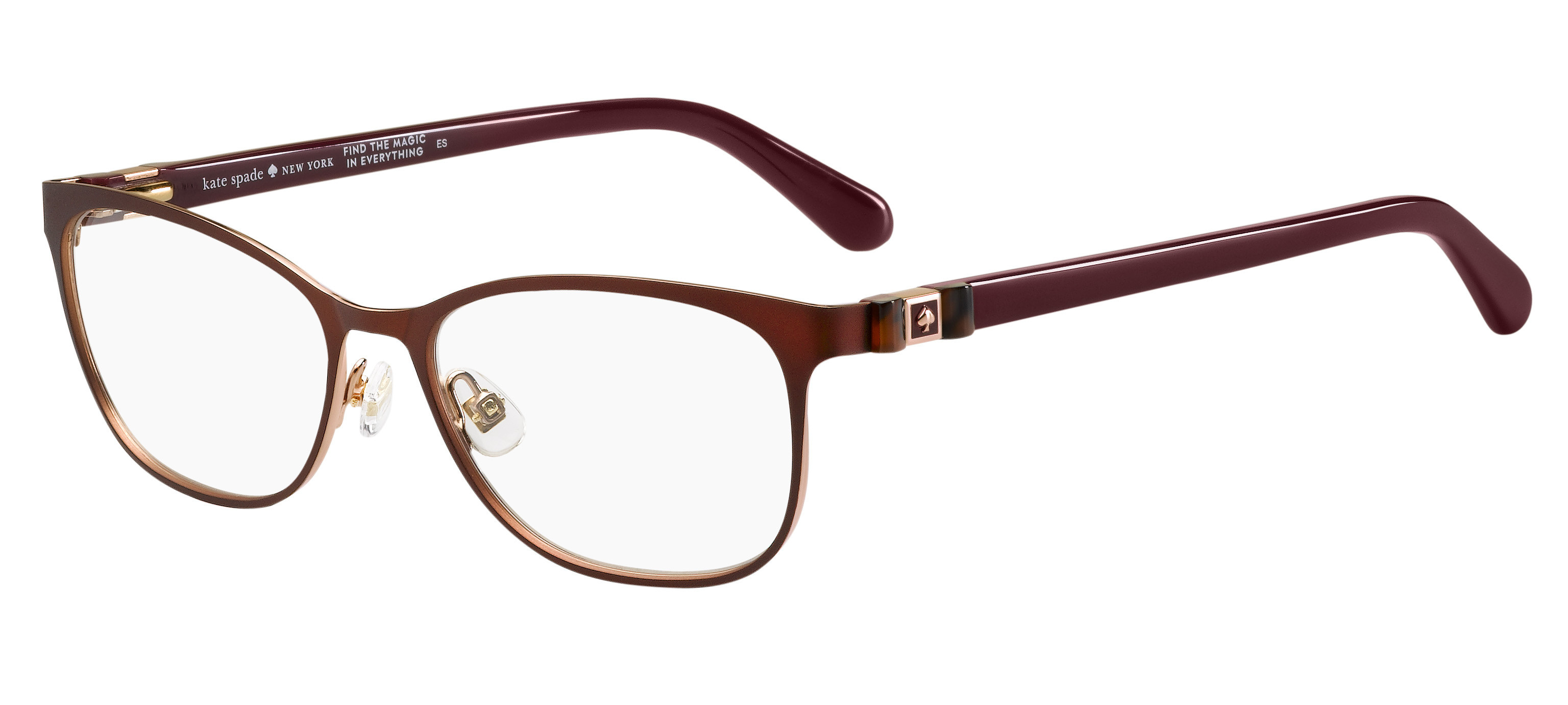 Kate Spade Jonae rectangle eyeglasses in Opal Burgundy