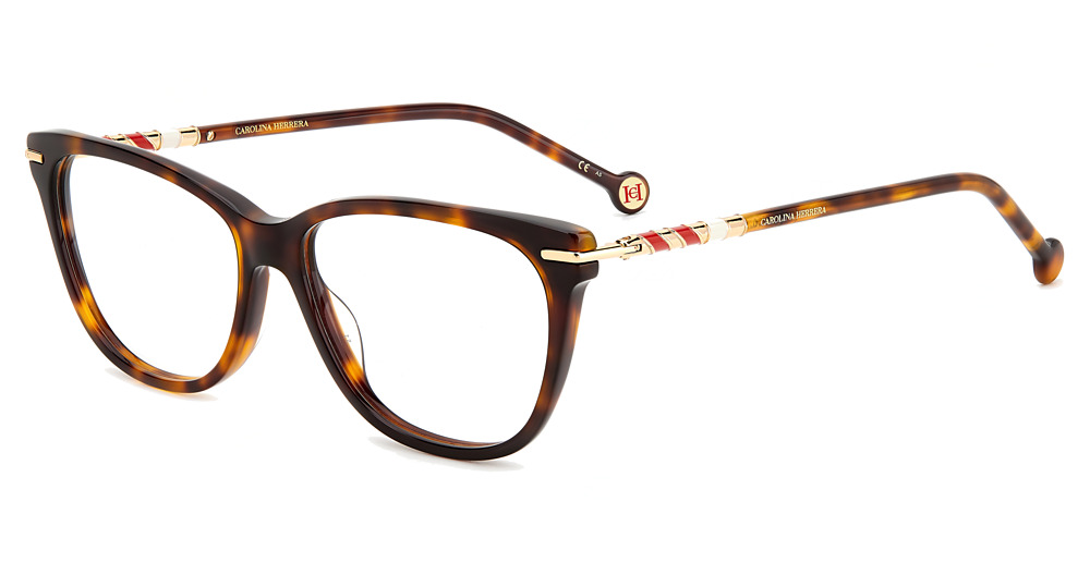 Carolina Herrera HER 0096 rectangle eyeglasses in Havana 2