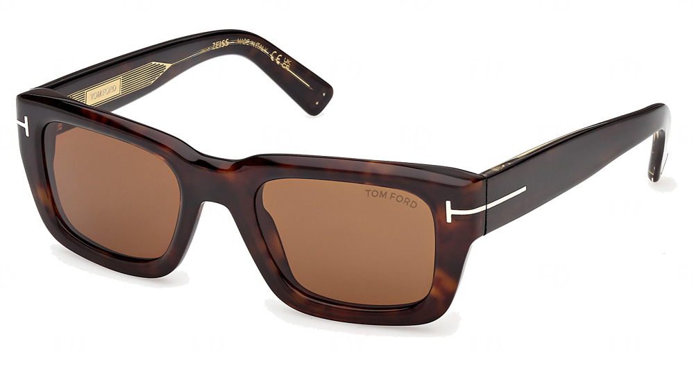 Tom Ford FT1327 rectangle sunglasses in Dark Havana/Brown