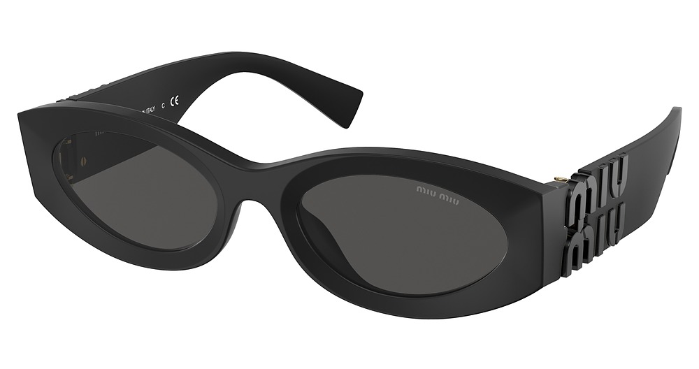 Miu Miu MU 11WS 0MU 11WS round sunglasses in Matte Black/Dark Grey