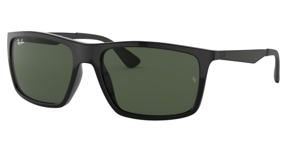 Ray-Ban RB4228 rectangle sunglasses in Black/Dark Green